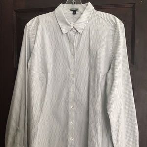 Black poka-dot button down blouse